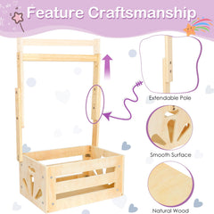Vibaruta wooden baby shower crate hollowed-patterns sides add elegant decor