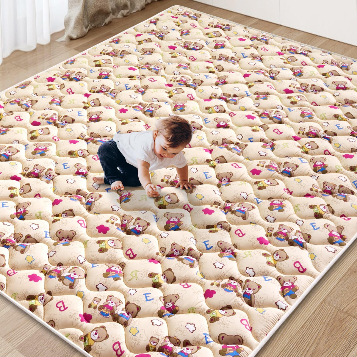 Vibe bear baby play mat soft-foam 79x71 cushions tummy time and play.