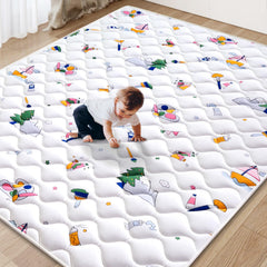 Vibe bear baby play mat close-up shows thick foam for comfortable tummy time.