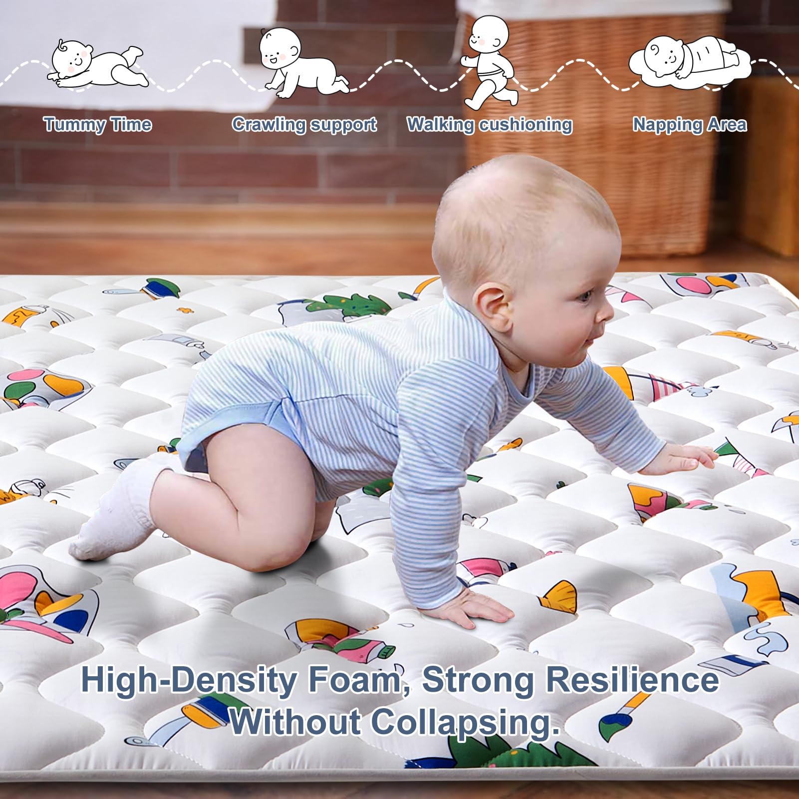 Vibe bear play mat machine washable for quick cleanup after spills.