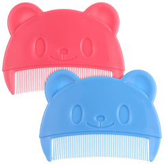 VICASKY bear-shaped blue baby comb for gentle cradle cap care.