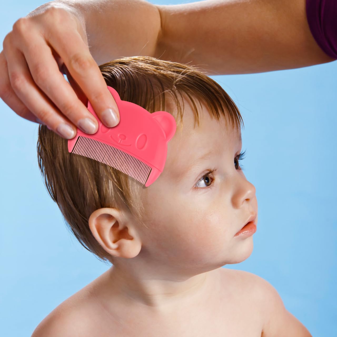VICASKY fine-tooth comb close-up showing gentle scalp massage.