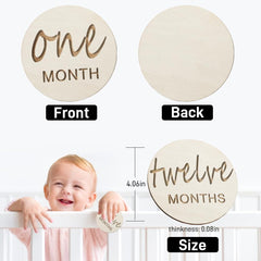 Vichona milestone wood discs back notes for pregnancy memories and reflections