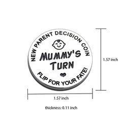 Vichona decision coin back features Mummy's Turn for balanced parenting decisions.