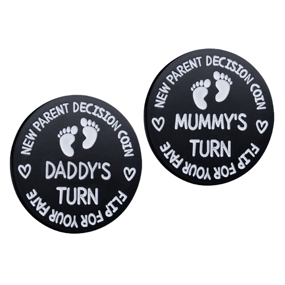Vichona decision coin front shows Daddy's Turn for late-night diaper decisions.