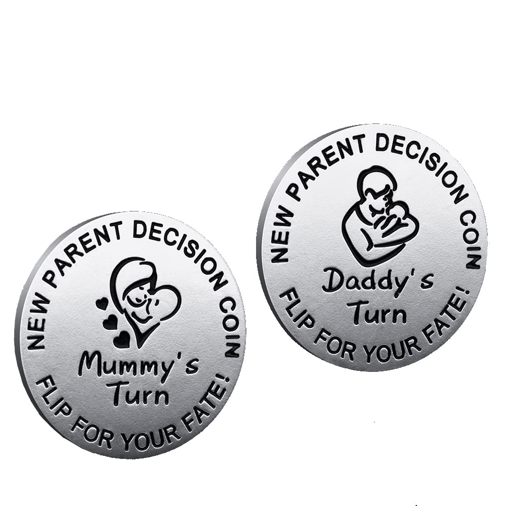 Vichona decision coin front view showing Daddy's Turn, ideal late-night decision helper