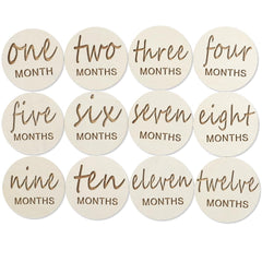 Vichona wooden monthly milestone cards photo prop for timeless newborn shoots