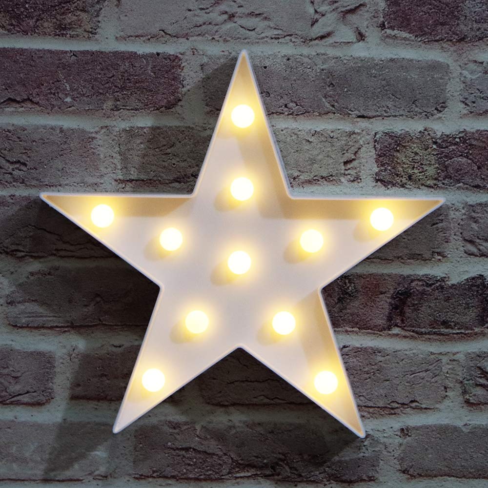 Vicila marquee star operates on 2 AA batteries with easy on/off switch.