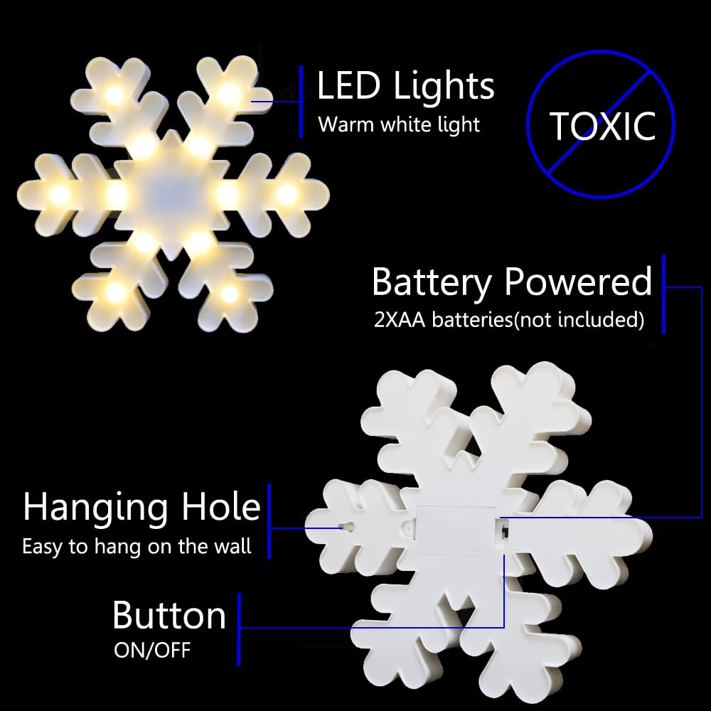 Vicila Snowflake sign creates festive ambiance for home or nursery
