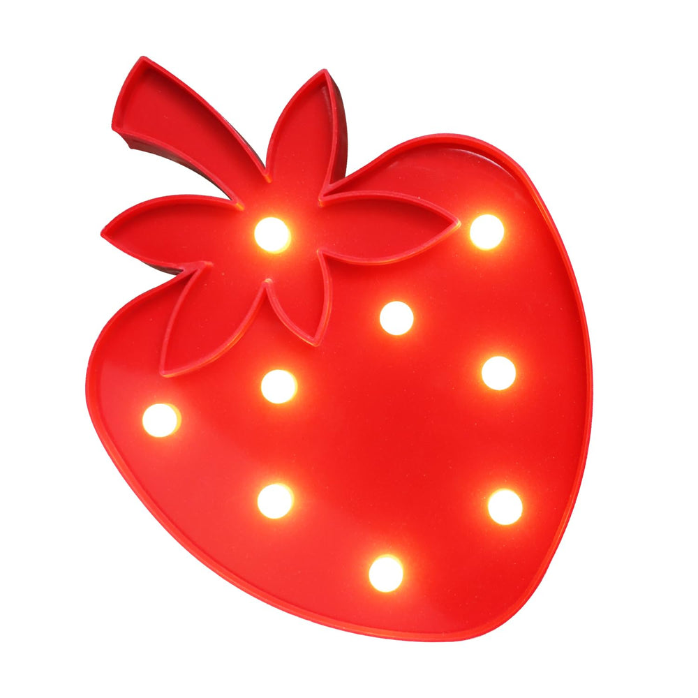 Vicila Strawberry Night Light front view offers cute strawberry decor for nursery.