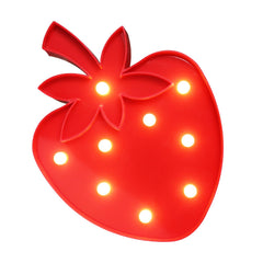 Vicila Strawberry Night Light front view offers cute strawberry decor for nursery.