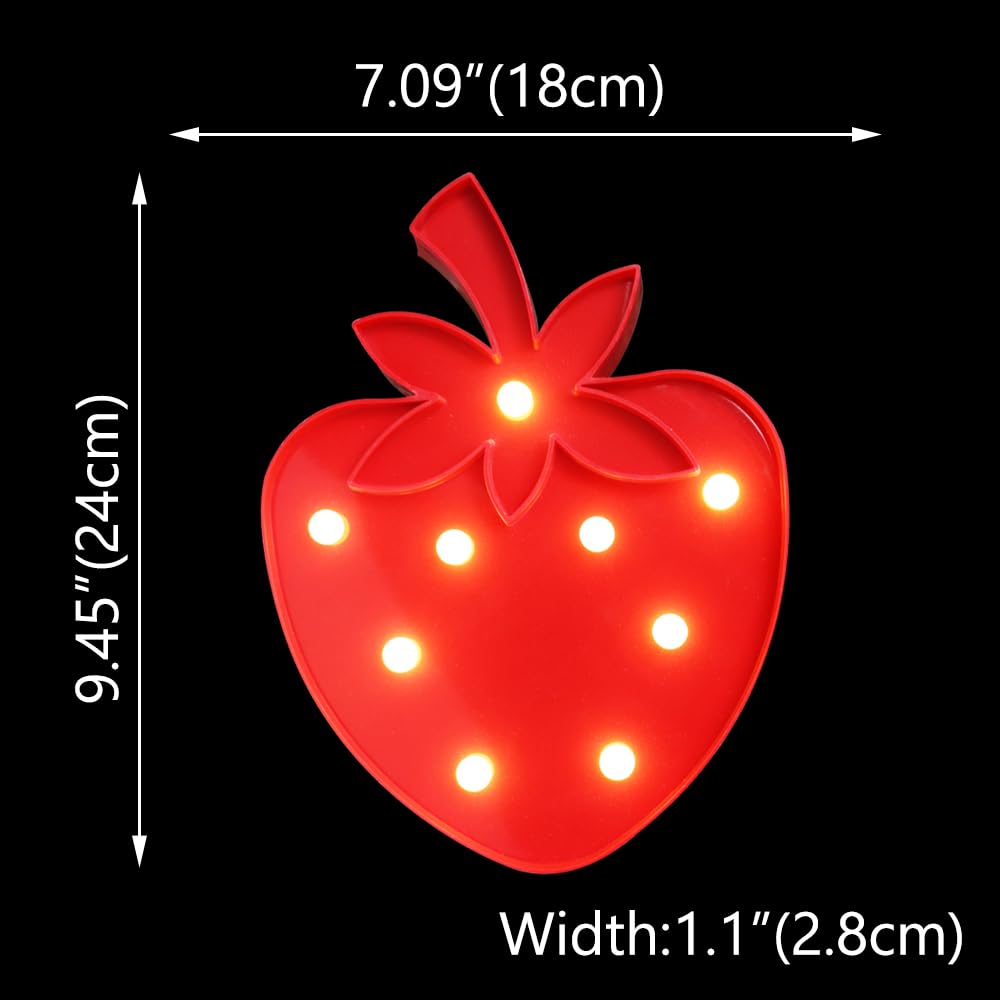 Vicila Strawberry Night Light nursery decor easy to style on shelves.