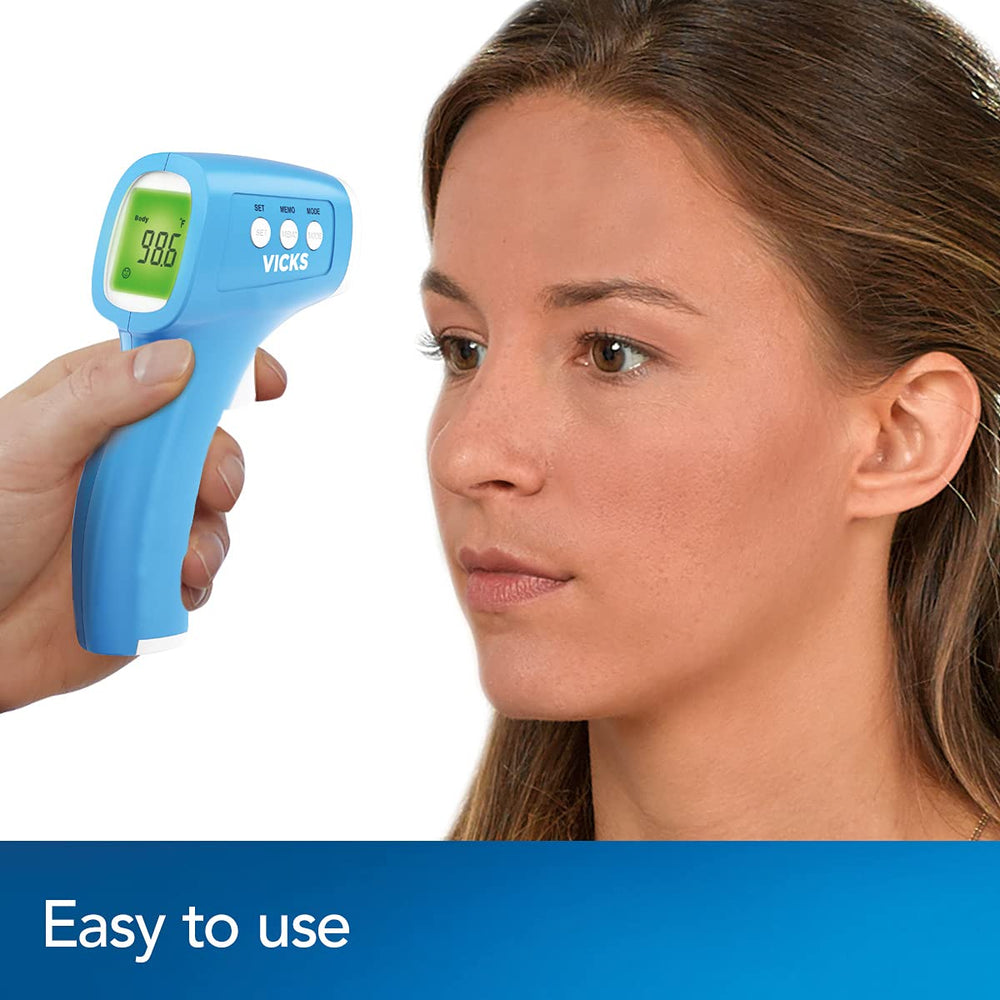 Vicks thermometer includes mute mode for silent measurements during sleep.