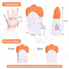 Vicloon 2Pack teething mitt on wrist demonstrates secure fit for hands-free soothing.