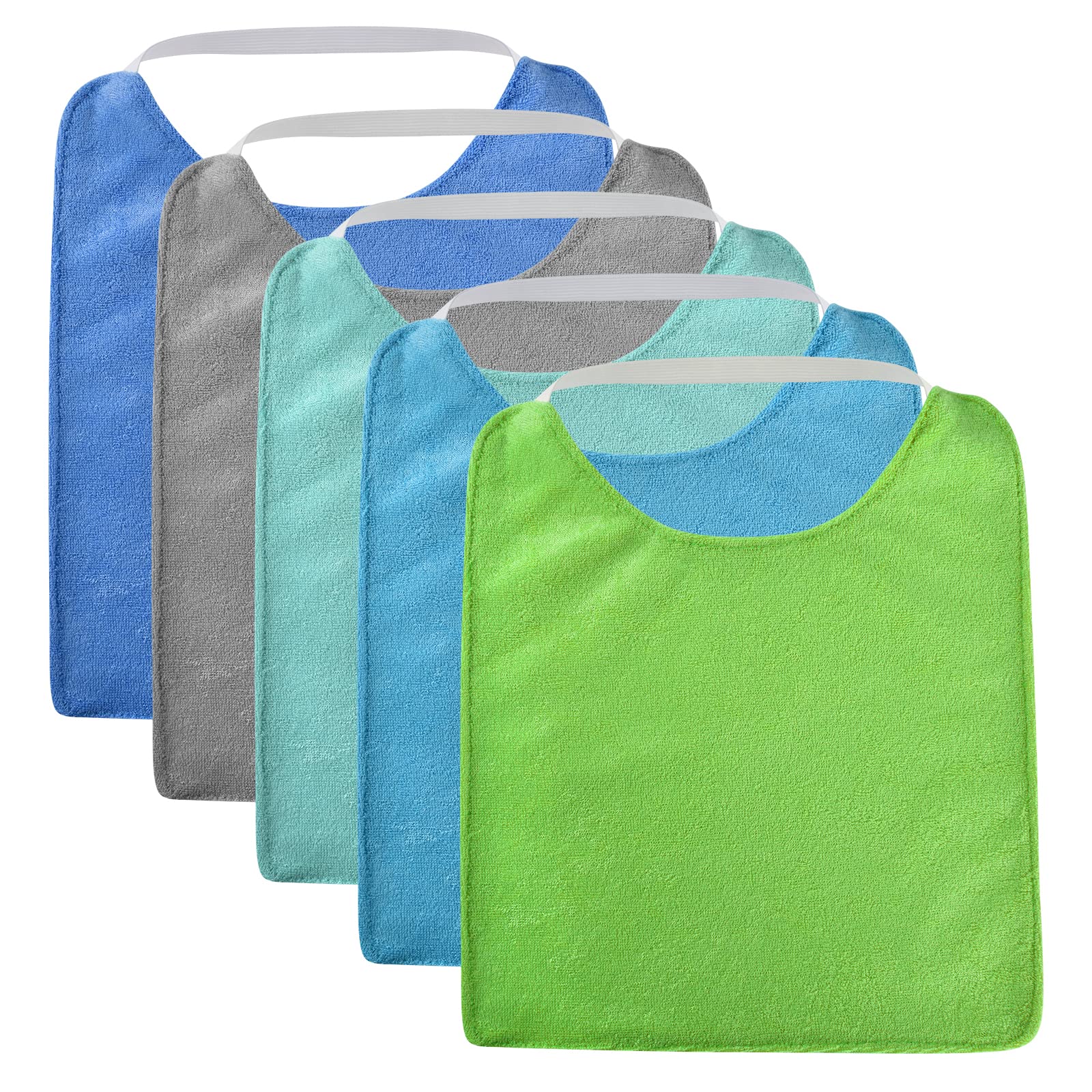 Vicloon baby bibs 5pcs set close-up shows absorbent terry fabric.