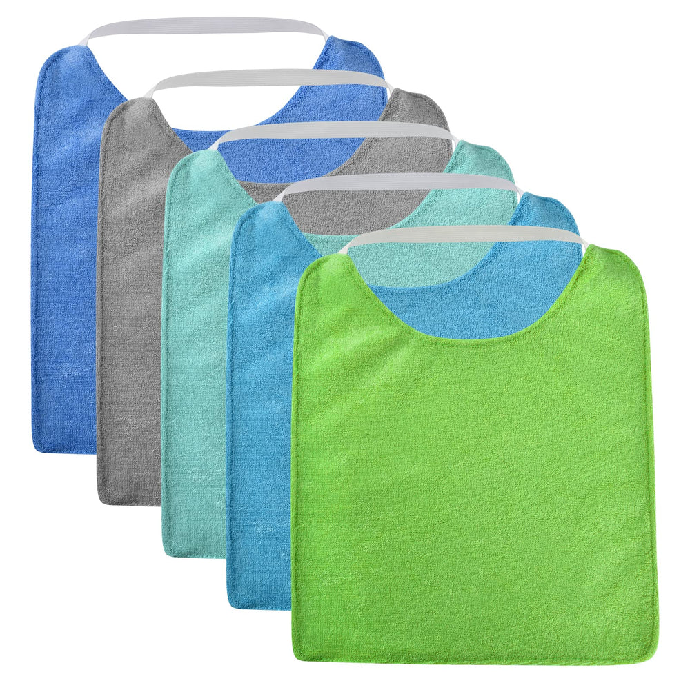 Vicloon baby bibs 5pcs set close-up shows absorbent terry fabric.