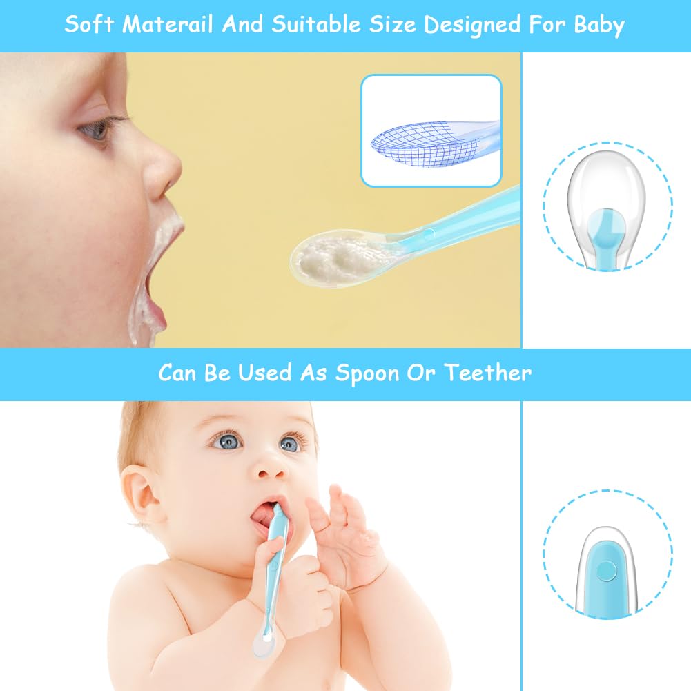 Vicloon spoons ergonomic handle aids tiny hands for easier scooping.