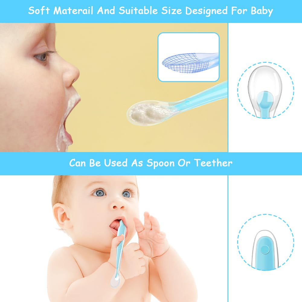 Vicloon spoons ergonomic handle aids tiny hands for easier scooping.