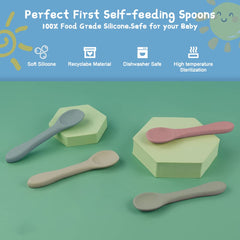 Vicloon baby spoons made from food-grade silicone safe for gentle teething
