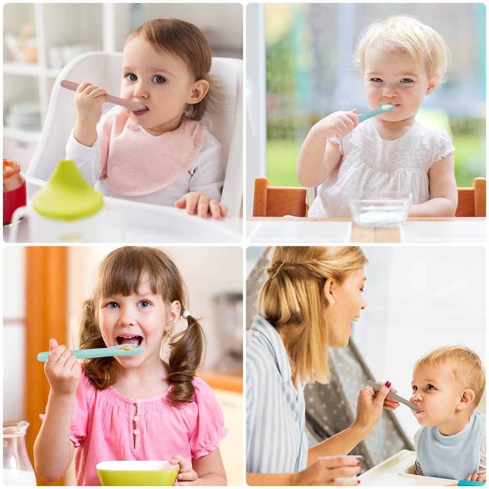Vicloon ergonomic silicone utensils designed for teething babies