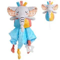 Vicloon elephant security blanket in blue calms babies for nap time and travel.