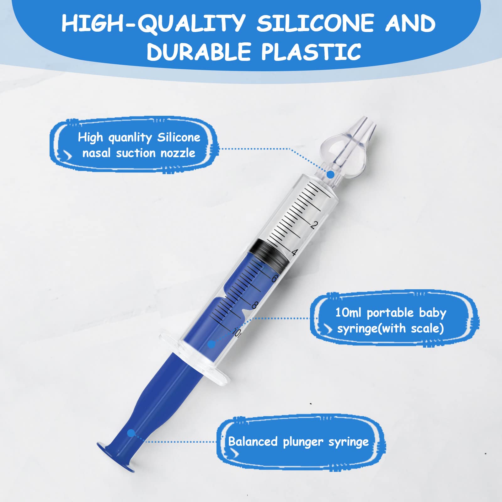 Vicloon nasal suction tips and portable irrigators support easy mucus removal.