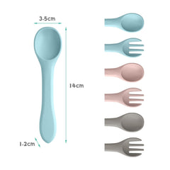 Vicloon silicone baby forks set soft colors for gentle mouth handling