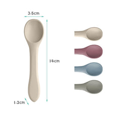 Vicloon silicone baby spoons ergonomic handle supports small hands during self-feeding