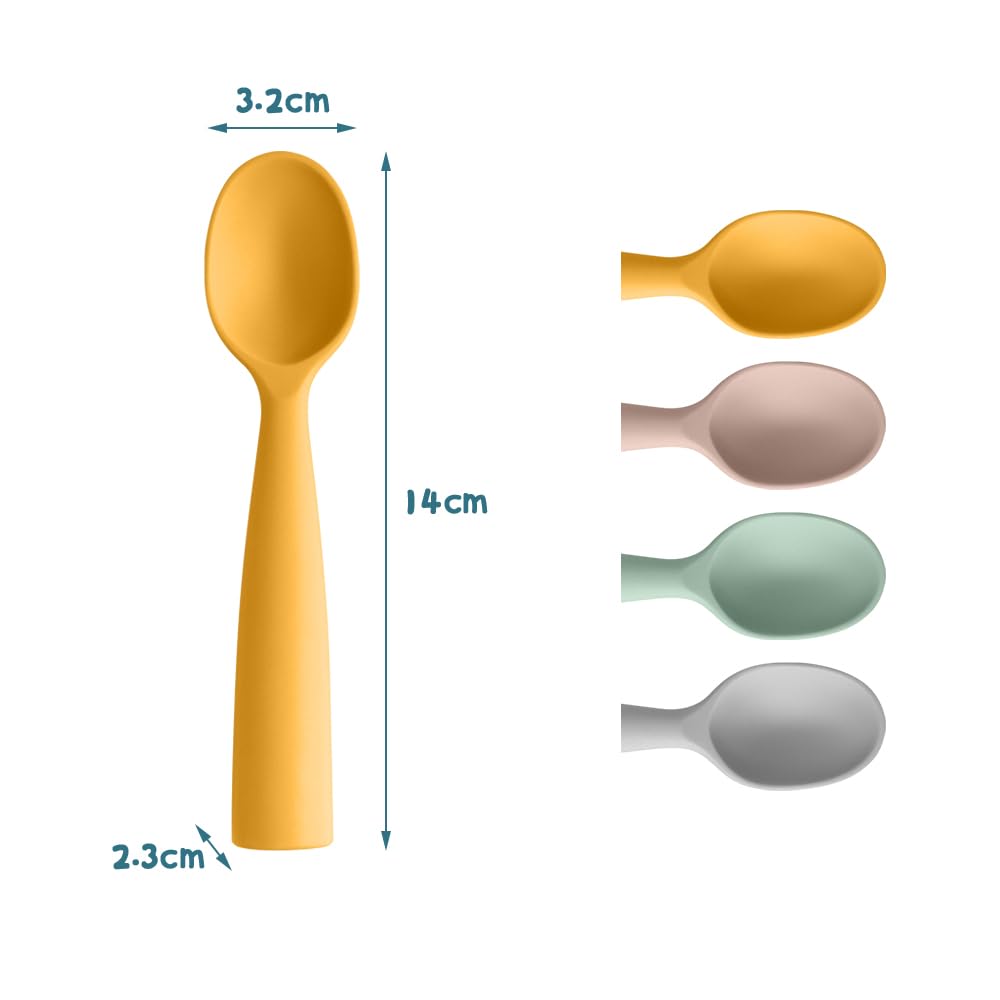 Vicloon silicone baby spoons ergonomic head promotes comfortable feeding