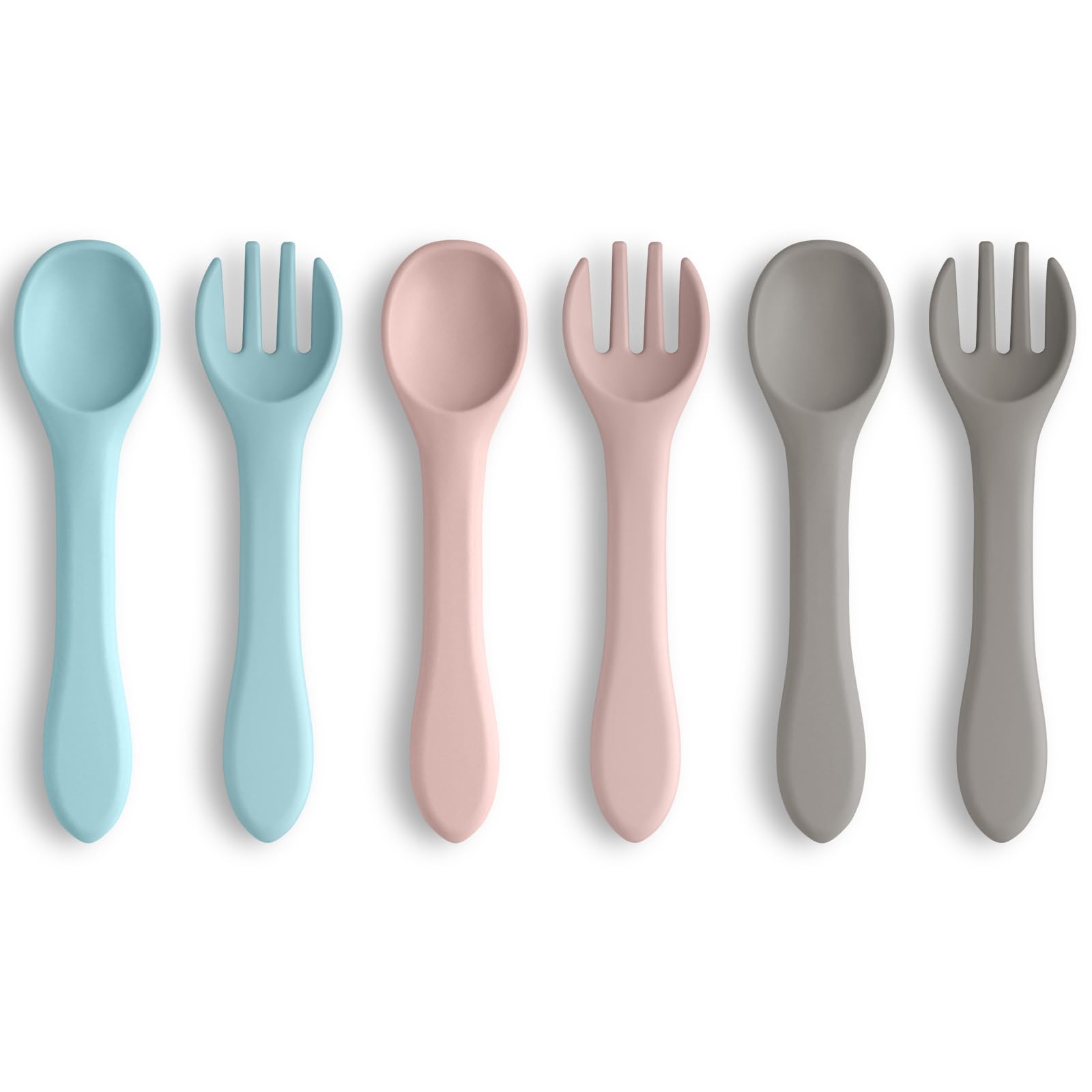 Vicloon silicone baby spoons set colorful hues for easy self-feeding