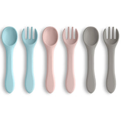 Vicloon silicone baby spoons set colorful hues for easy self-feeding