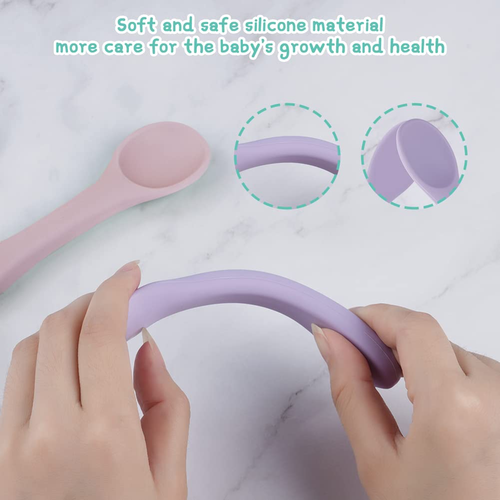 Vicloon heat-resistant spoons stay soft even when chewed by teething babies.