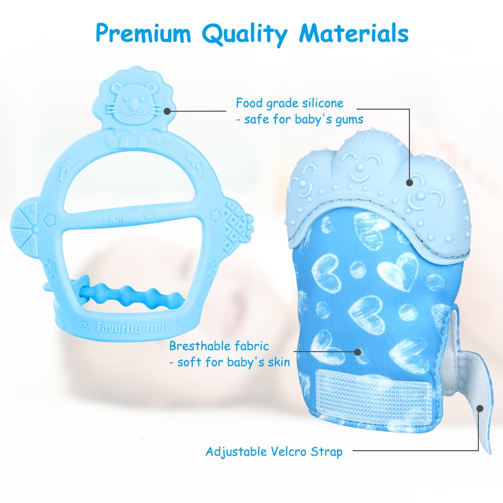 Vicloon mitt close-up texture for diverse chewing sensations and teething relief.