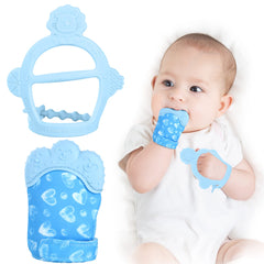 Vicloon silicone teething mitt front view for tiny hands and gentle gum comfort.