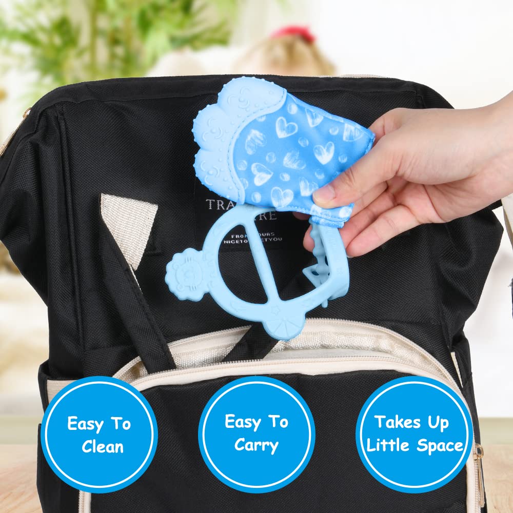 Vicloon two-pack silicone teething mitts provide value and variety.