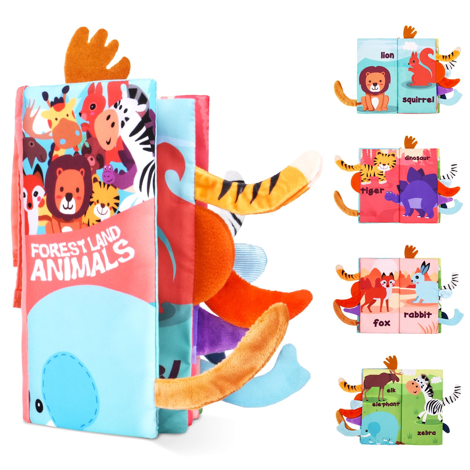 Vicloon soft cloth book animals-page textures boost tactile exploration.