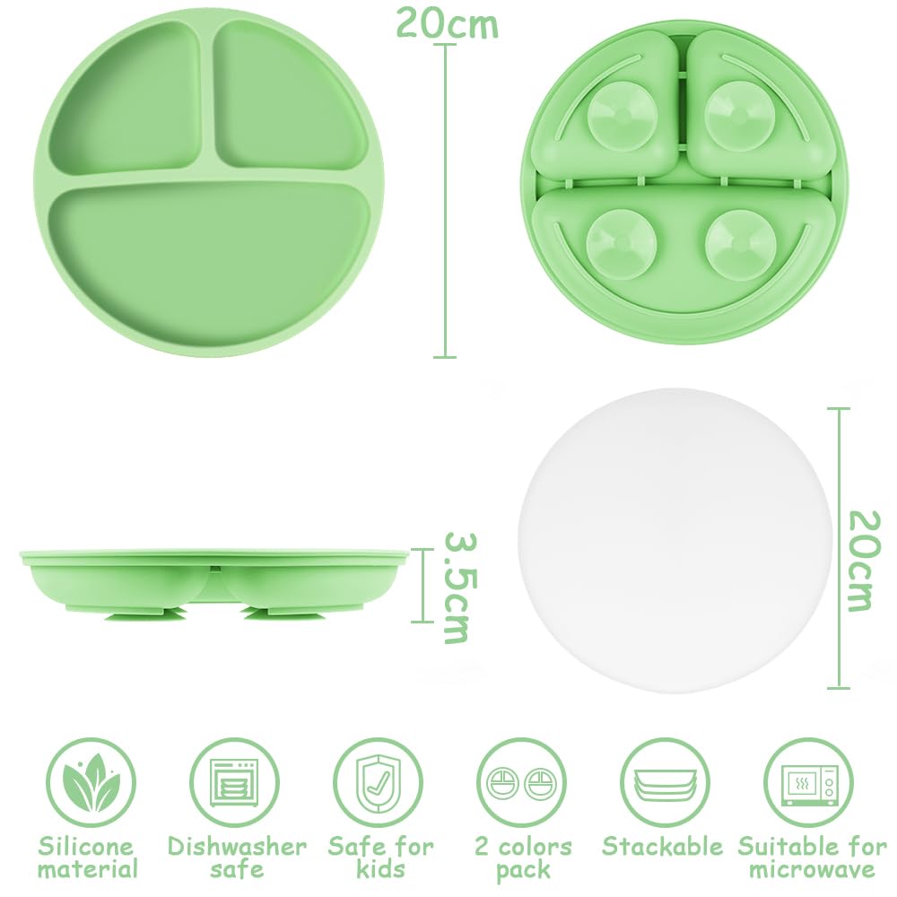 Vicloon suction plate on table shows anti-slip design minimizes spills.