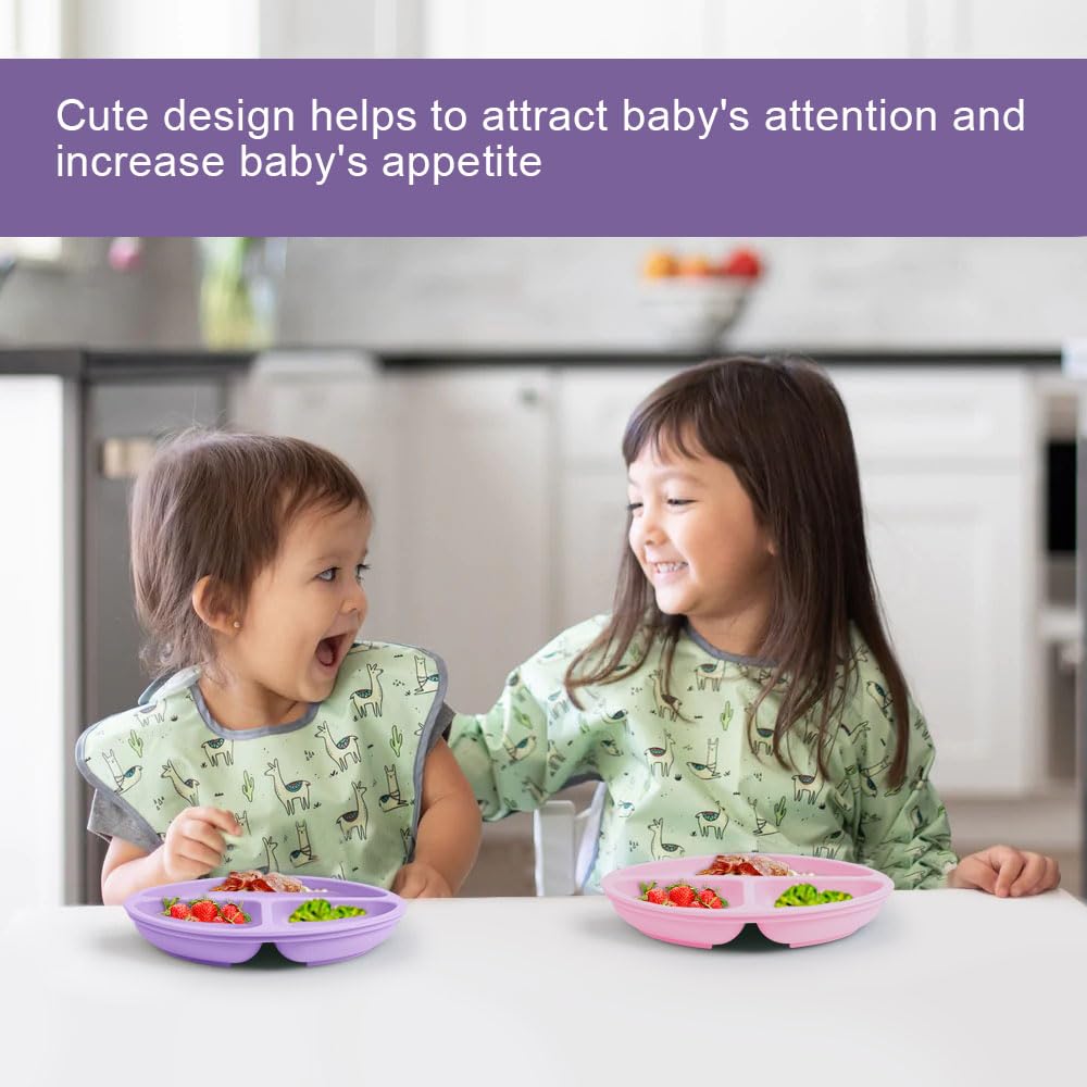 Vicloon suction plates after snack time, easy to clean