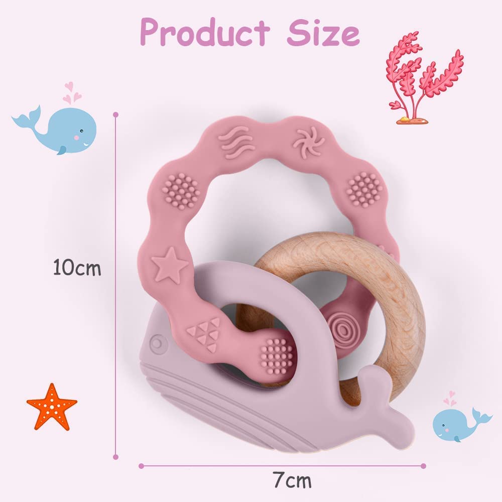 Vicloon teether ring features a wavy design for tiny hands and sensory exploration