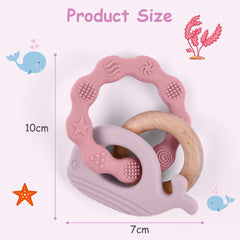 Vicloon teether ring features a wavy design for tiny hands and sensory exploration