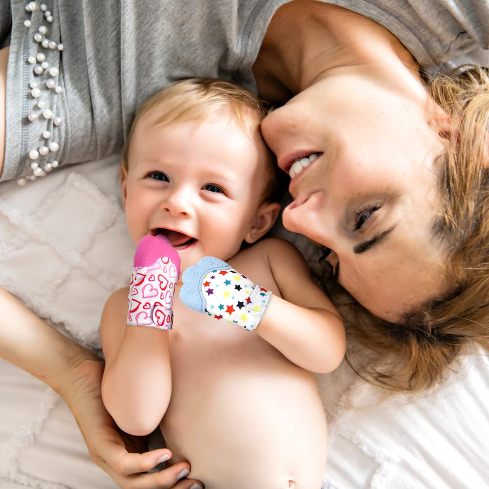 Vicloon teething mitt adjustable wrist strap ensures a secure, comfortable fit