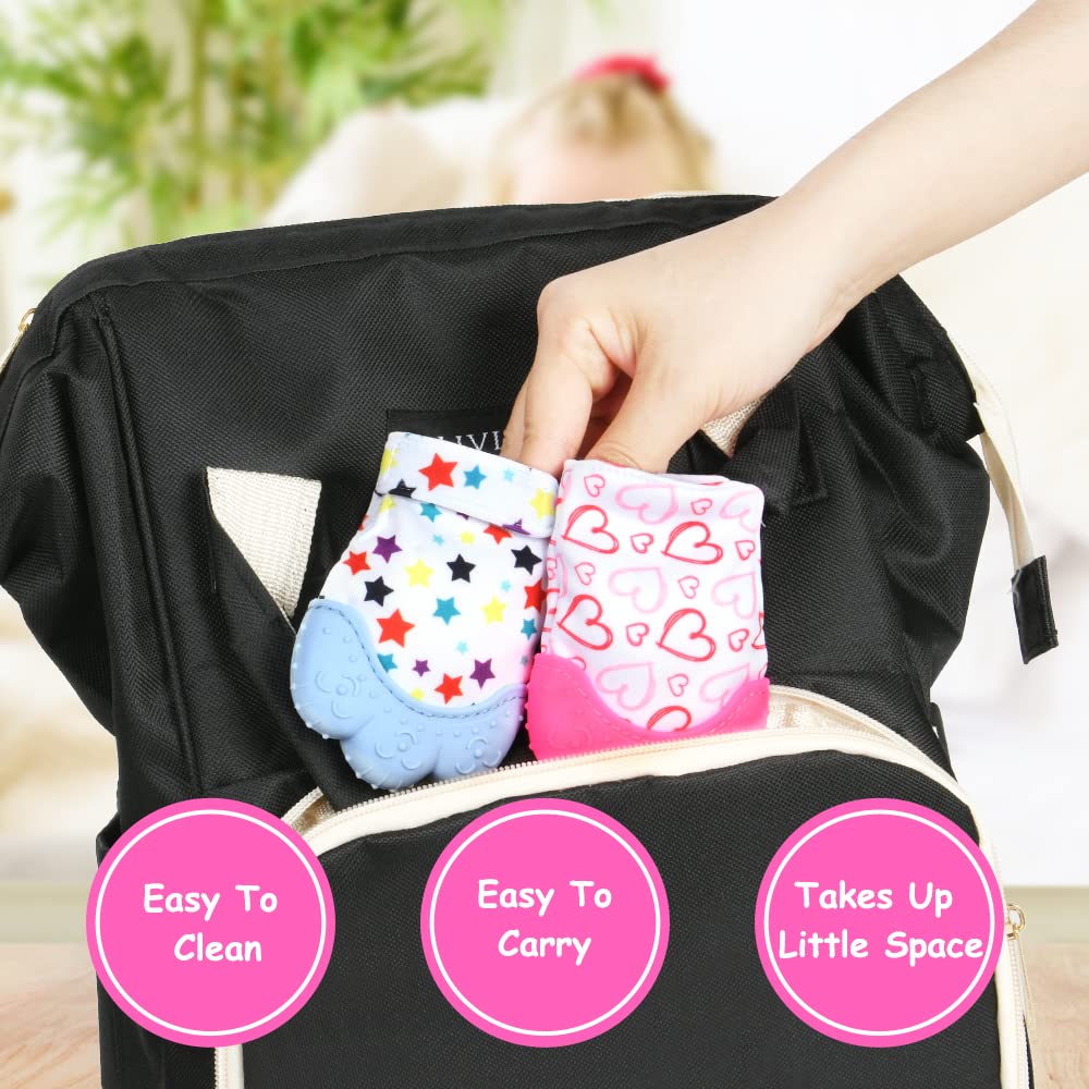 Vicloon teething mitt crinkling sound keeps babies entertained during soothing moments