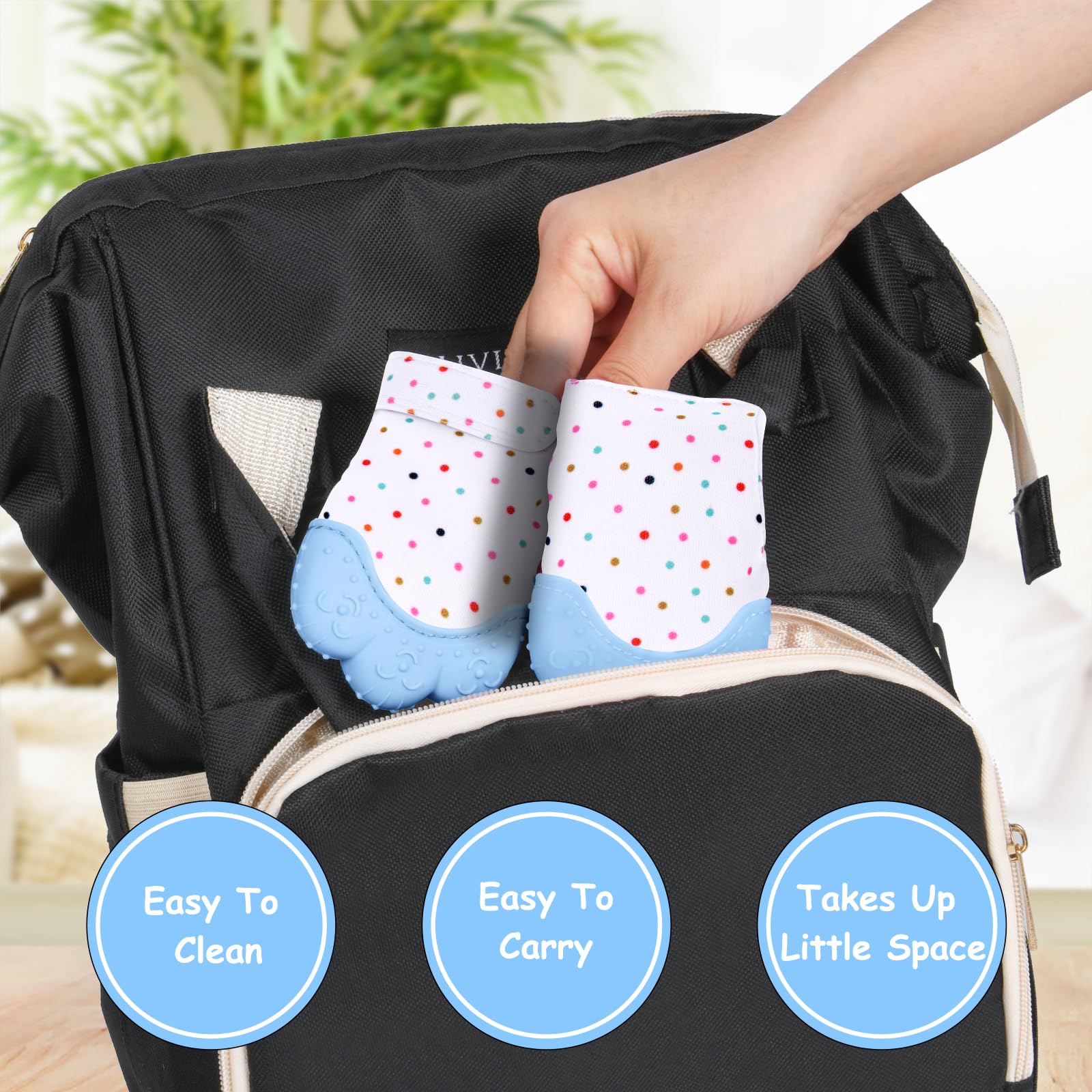 Vicloon teething mitt is dishwasher safe for easy cleaning.