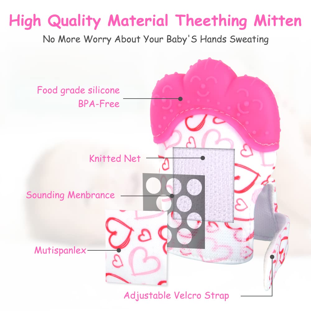 Vicloon teething mitt textured surface encourages sensory exploration and gum relief