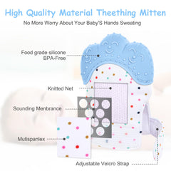 Vicloon mitt with textured surface for rich sensory exploration.