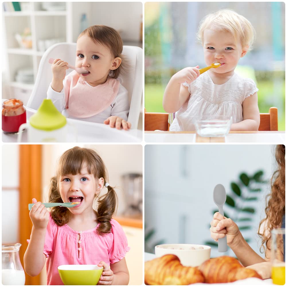 Vicloon travel-friendly silicone spoons in compact first-stage set