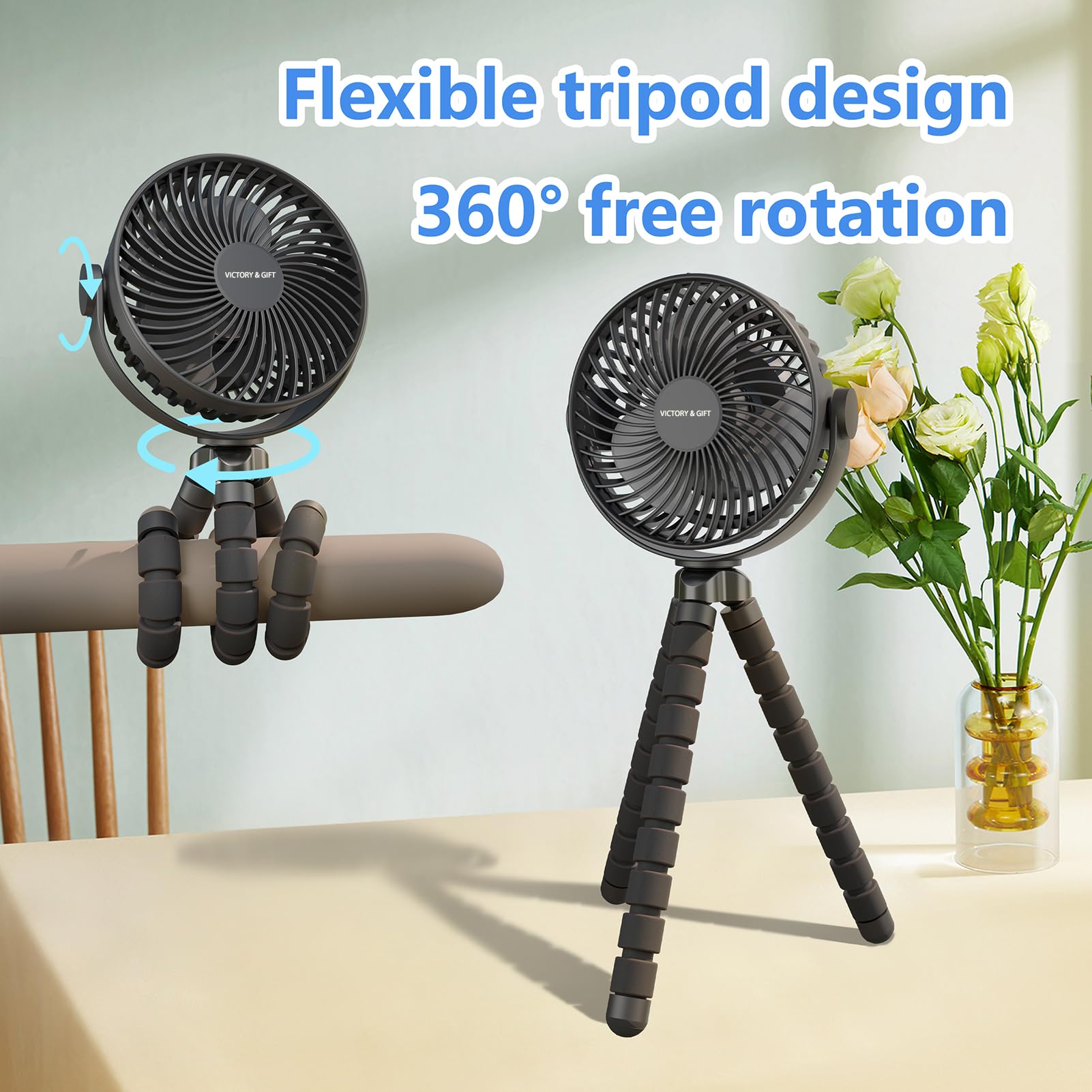 VICTORY & GIFT handheld fan on the go delivers direct airflow
