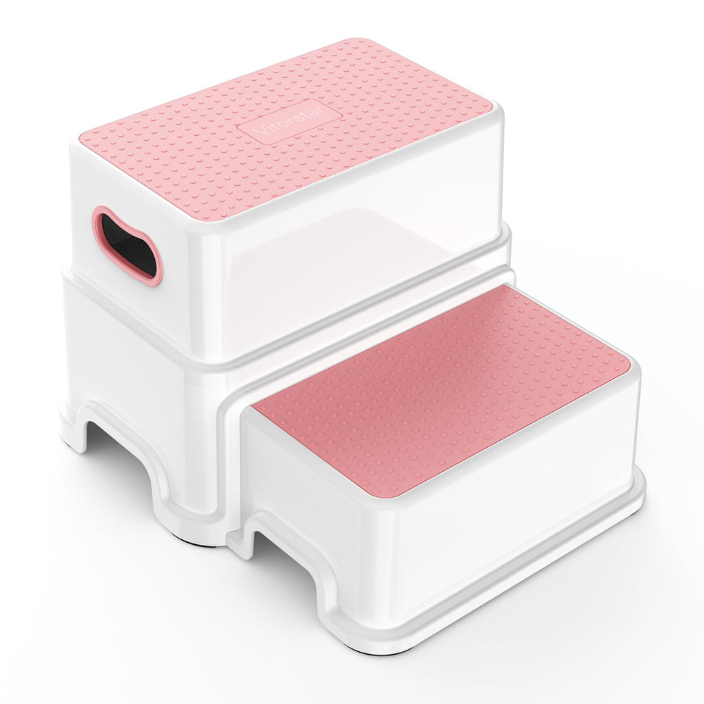 Victostar 2-Step Stool pink durable PP construction