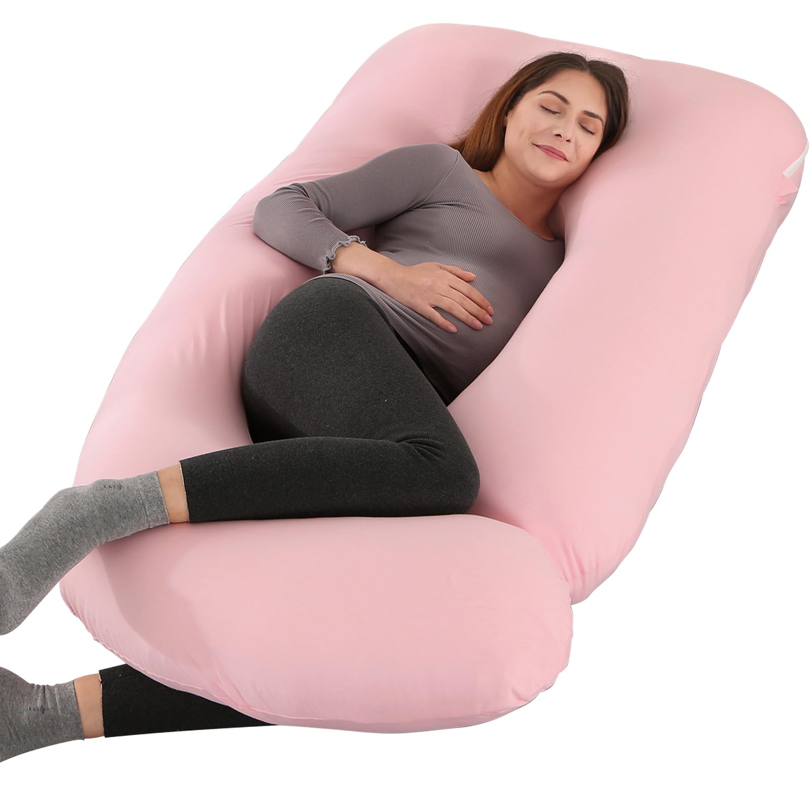Victostar pregnancy pillow shows back support for a comfortable sleep