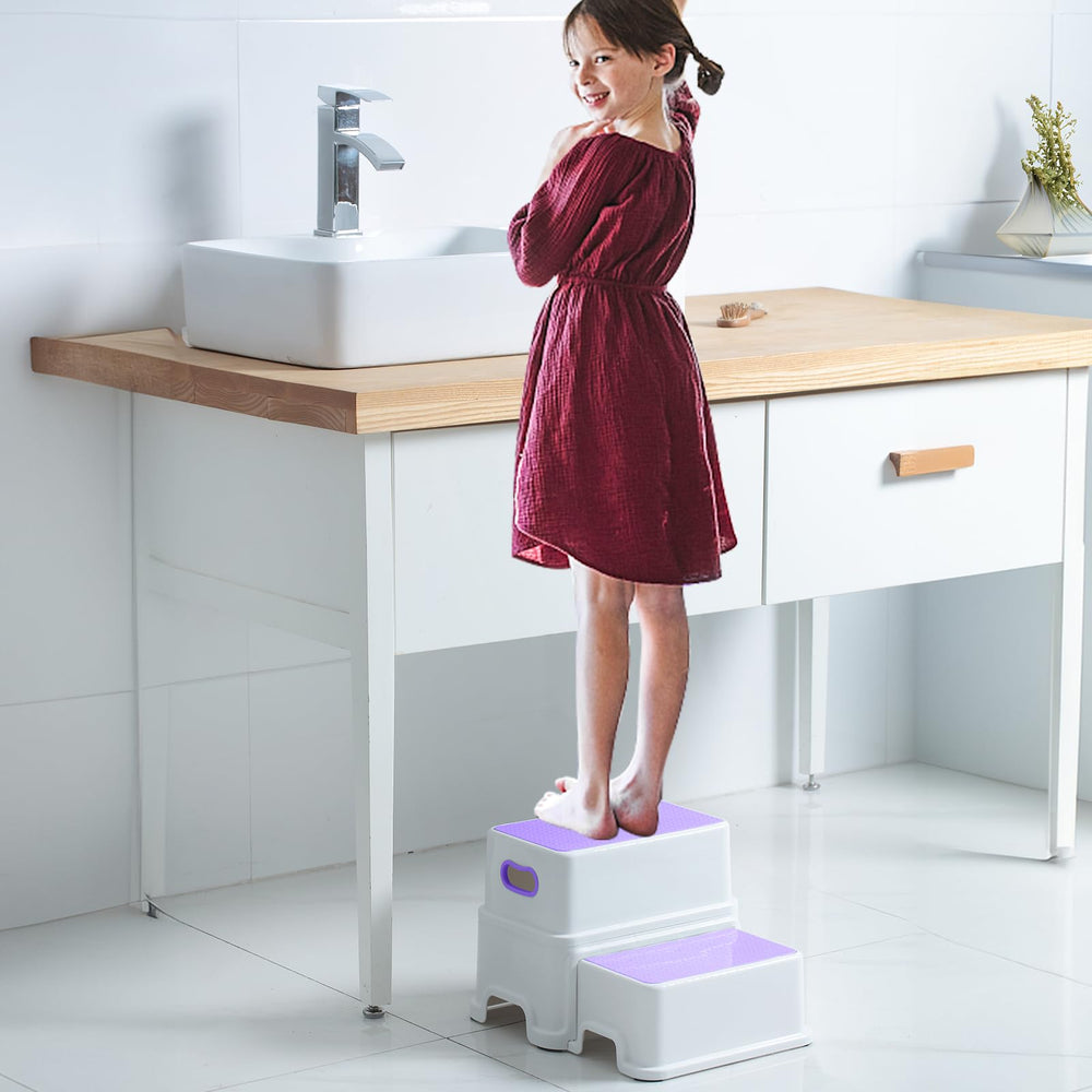 Victostar toddler step stool anti-slip bottom provides secure floor grip